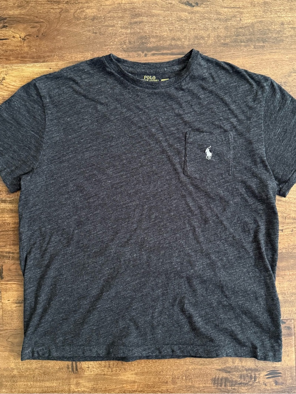 Polo Ralph Lauren Mens Charcoal Gray Pocket Crew T-Shirt Short Sleeve Size M